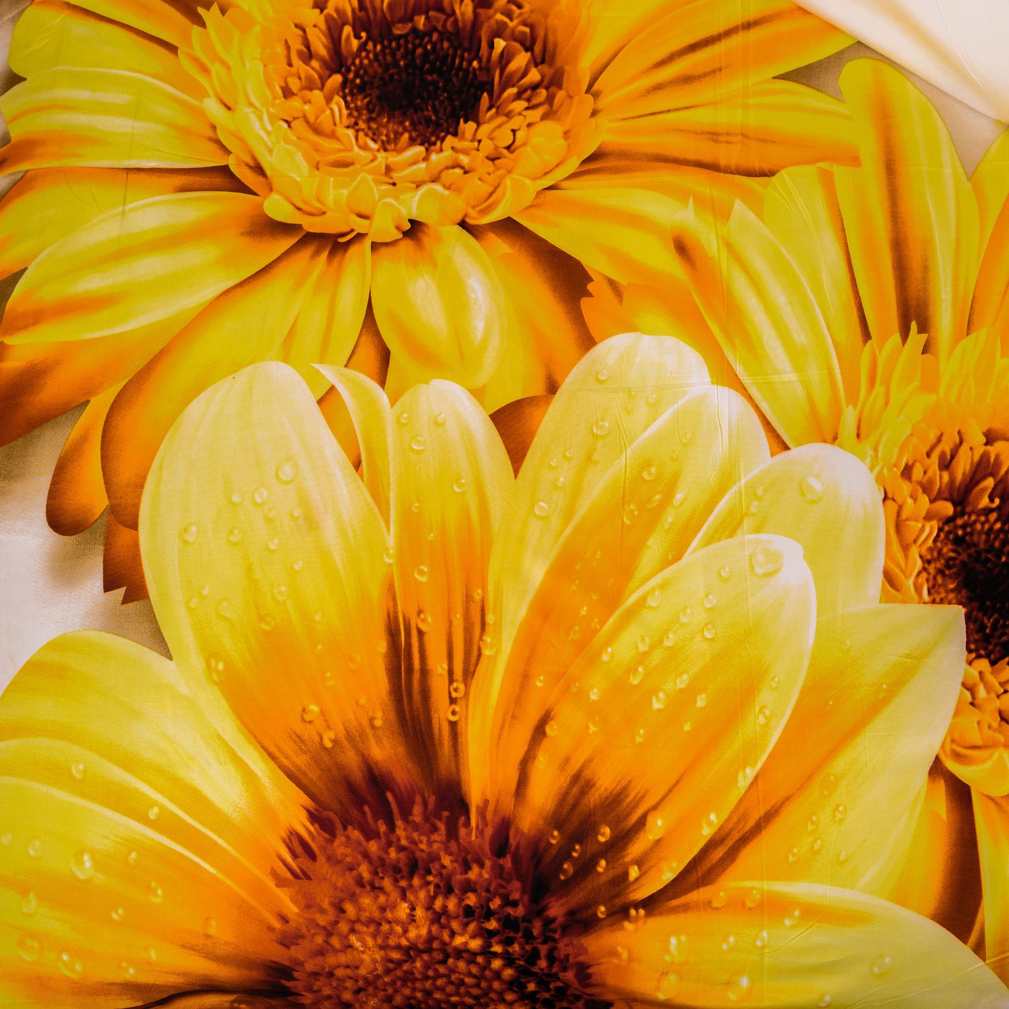 Lenjerie de pat digital print 3D (YELLOW FLOWER) miniatura 2