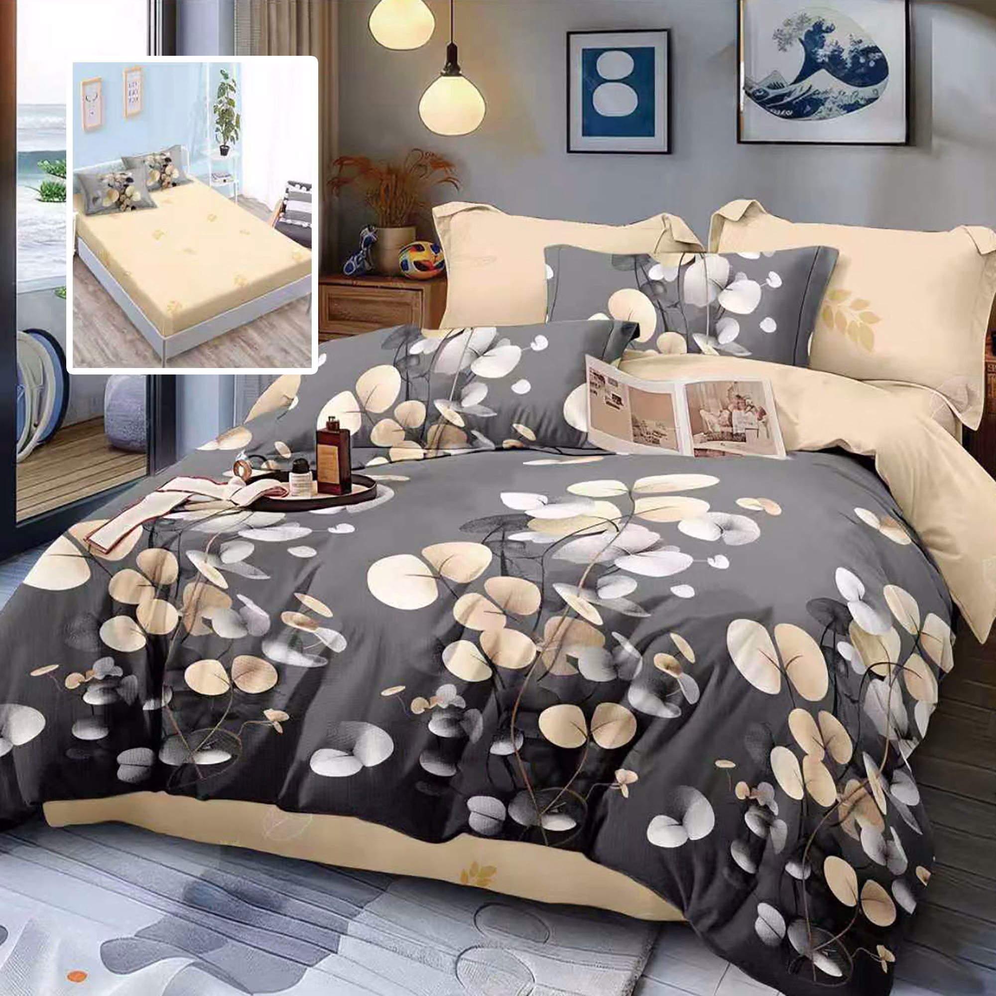 Lenjerie Finet 6 piese cu husă de pat pentru saltea de 160×200 și 180×200