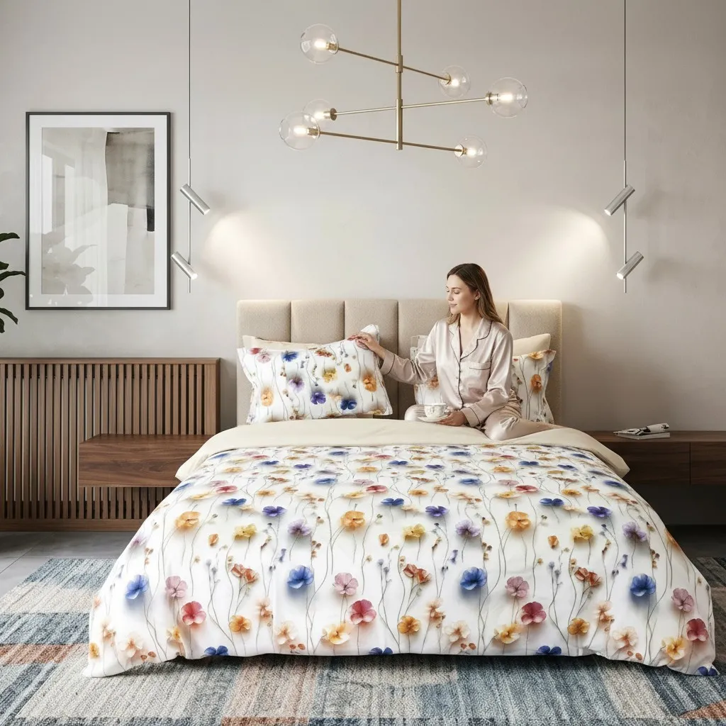 Lenjerie de pat Cotton Pro 100% bumbac – imprimare digitală (Morning Blossom)