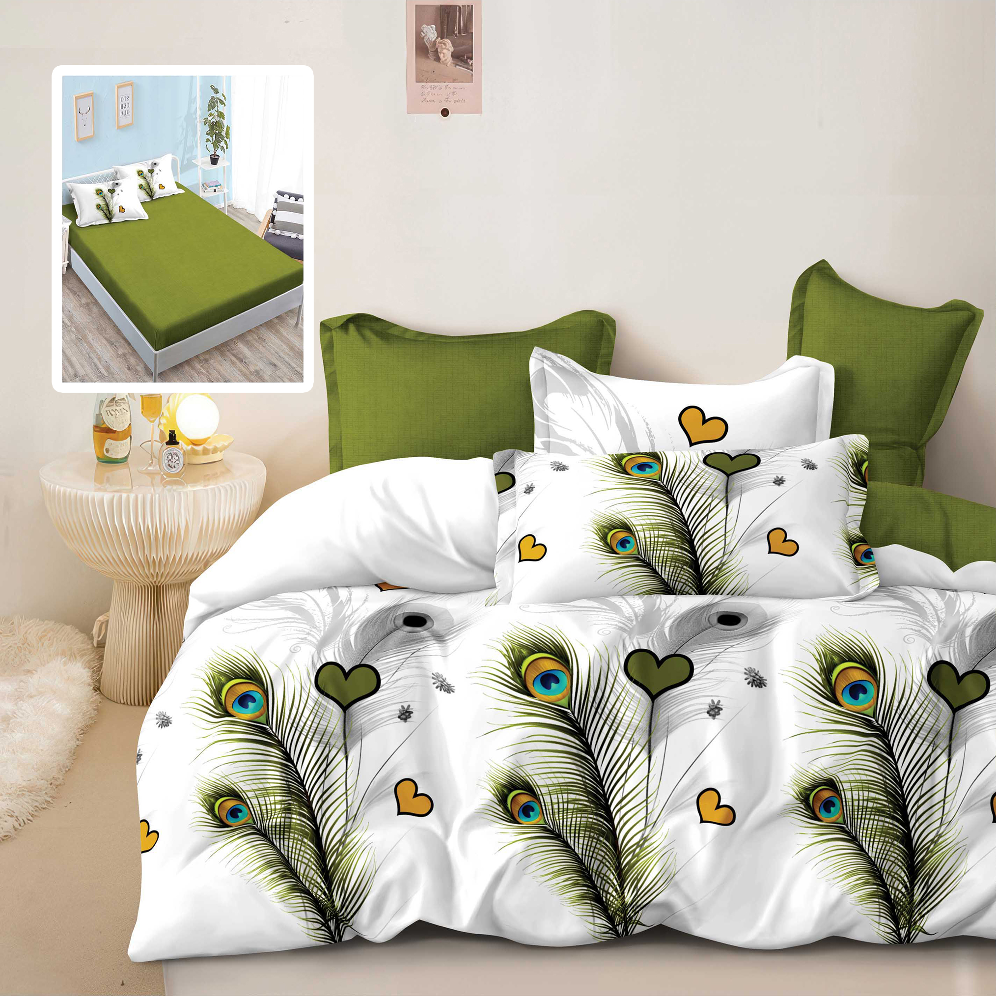 LENJERIE FINET 6 PIESE CU HUSĂ – 160×200 ȘI 180×200 (FANII V1)