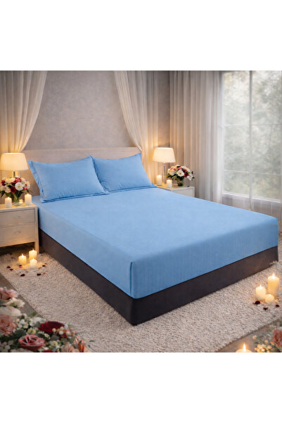 Elastic Bed Sheet 180x200 +25 cm for High Mattress, Set with 2 Pillowcases 55x80 cm