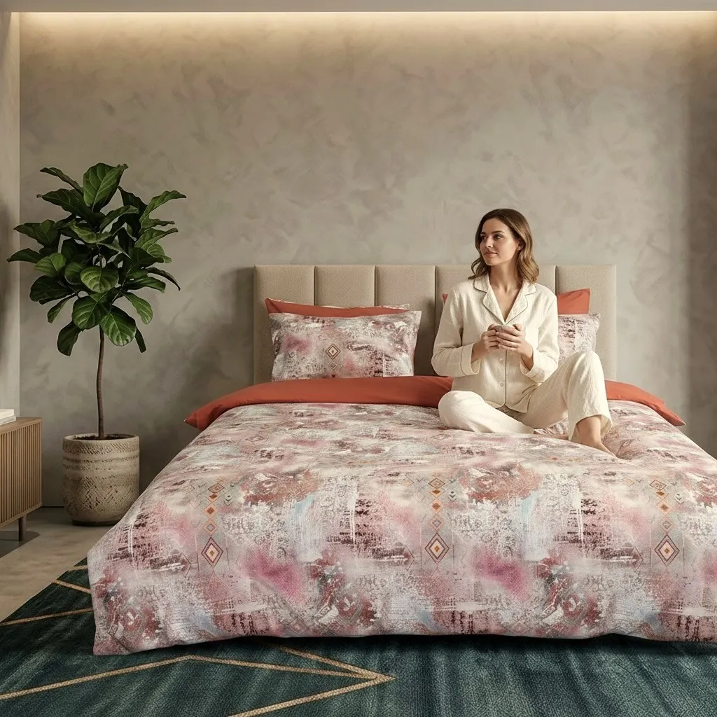 Lenjerie de pat Cotton Pro 100% bumbac – imprimare digitală (Dusty Kilim)