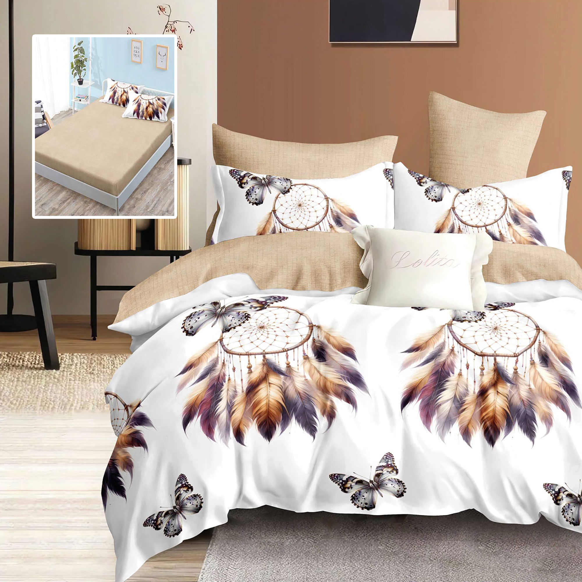 LENJERIE FINET 6 PIESE CU HUSĂ – 160×200 ȘI 180×200 (JESSICA-VH)