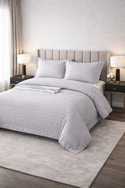 Damask Bed Linen 4-Piece Set 180x200 with Elastic +25cm Extra, Hotel Cotton, Pillowcases 55x80