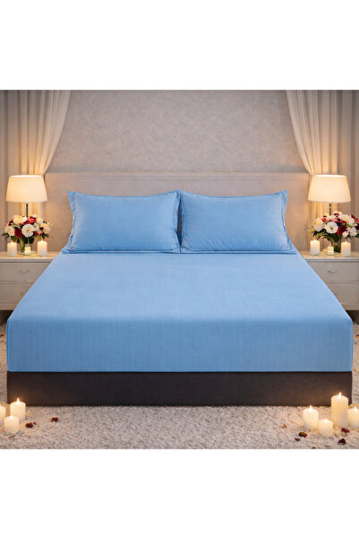 Elastic Bed Sheet 180x200 +25 cm for High Mattress, Set with 2 Pillowcases 55x80 cm miniatura 2