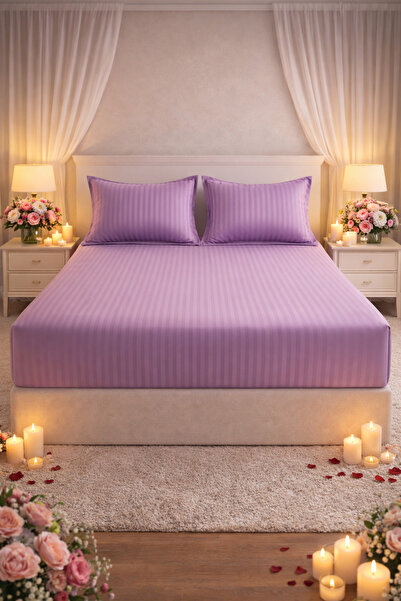 Elastic Bed Sheet 180x200 +25 cm for High Mattress, Set with 2 Pillowcases 55x80 cm miniatura 3