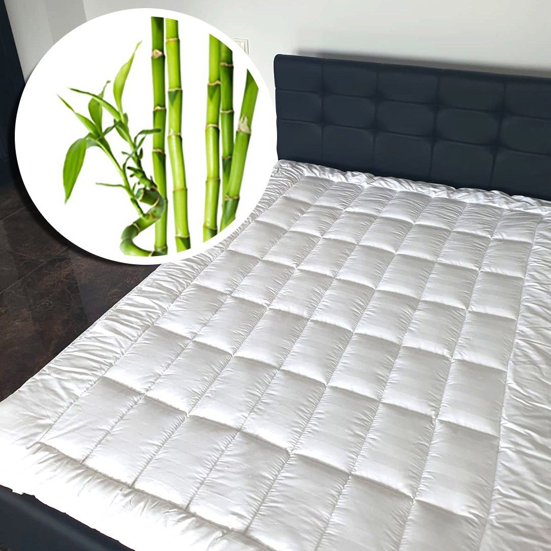 PROTECȚIE DE PAT 100% NATURAL, UMPLUTURĂ FIBRĂ BAMBUS