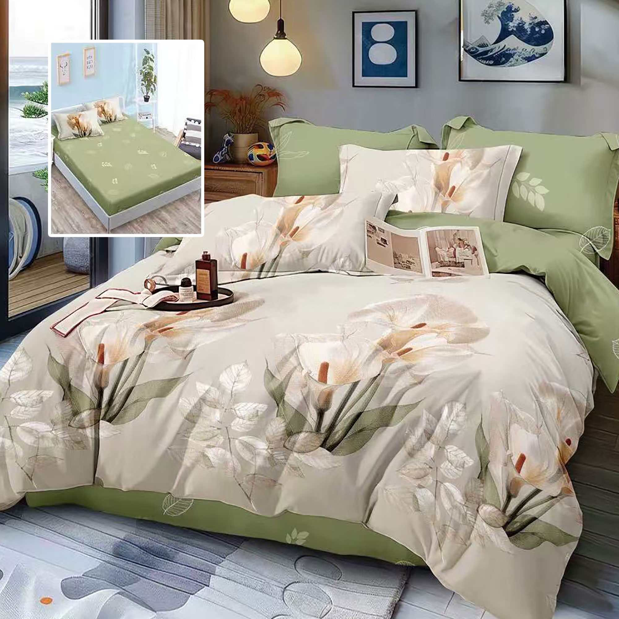 LENJERIE FINET 6 PIESE CU HUSĂ – 160×200 ȘI 180×200 (JORDYN-H)