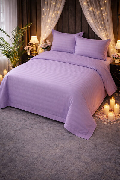 Set de in de pat damasc 4 piese 180x200 cu elastic +25 cm suplimentar, bumbac hotelier, fețe de pernă 55x80
