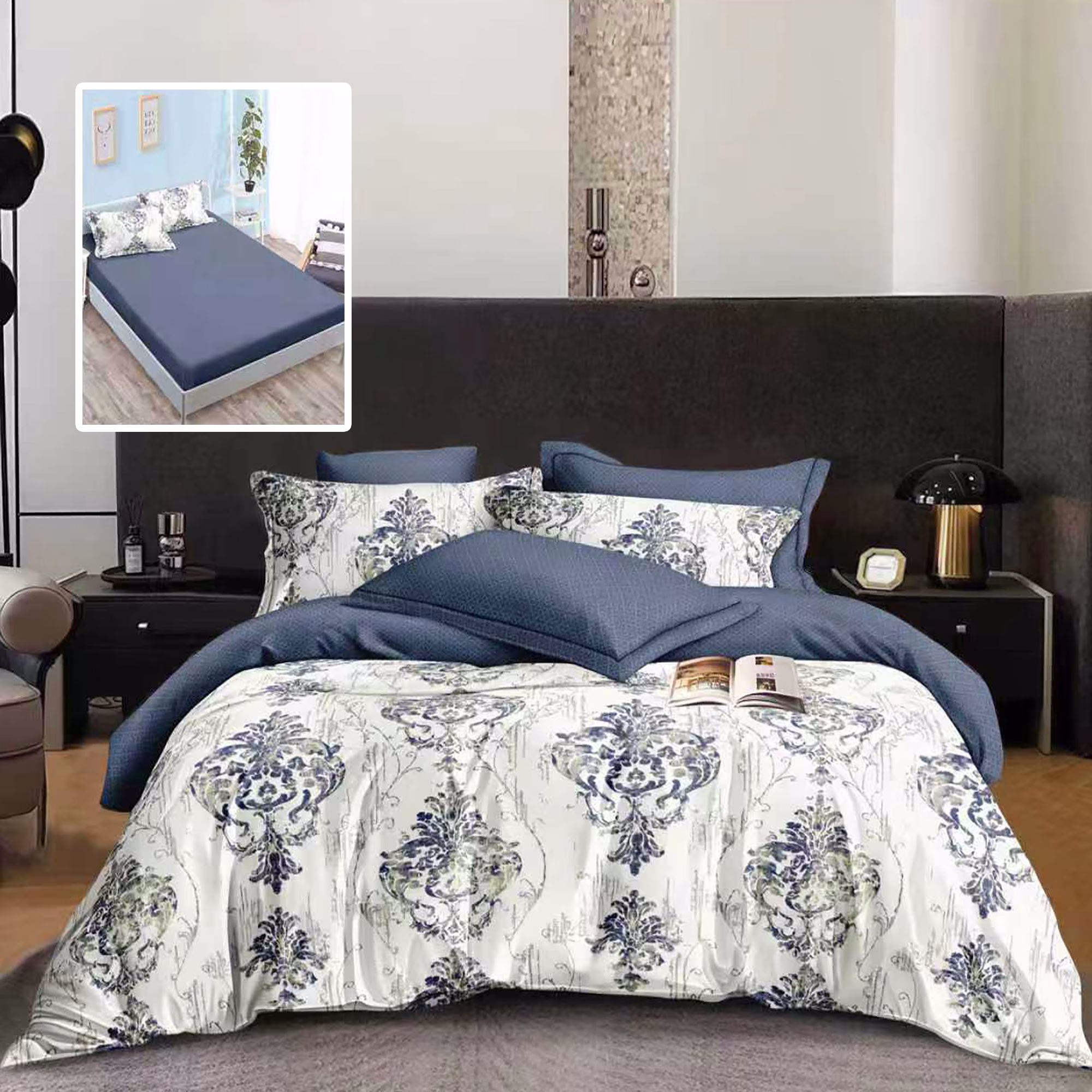 Lenjerie Finet 6 piese cu husă de pat pentru saltea de 160×200 și 180×200