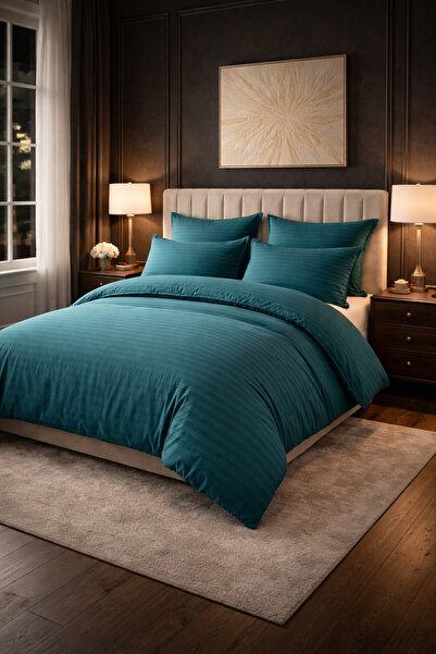 Damask Finet Bed Linen 6 Pieces, Fitted Sheet, 230x250 elastic, Hotel Luxury