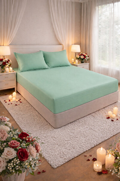 Elastic Bed Sheet 180x200 +25 cm for High Mattress, Set with 2 Pillowcases 55x80 cm miniatura 4
