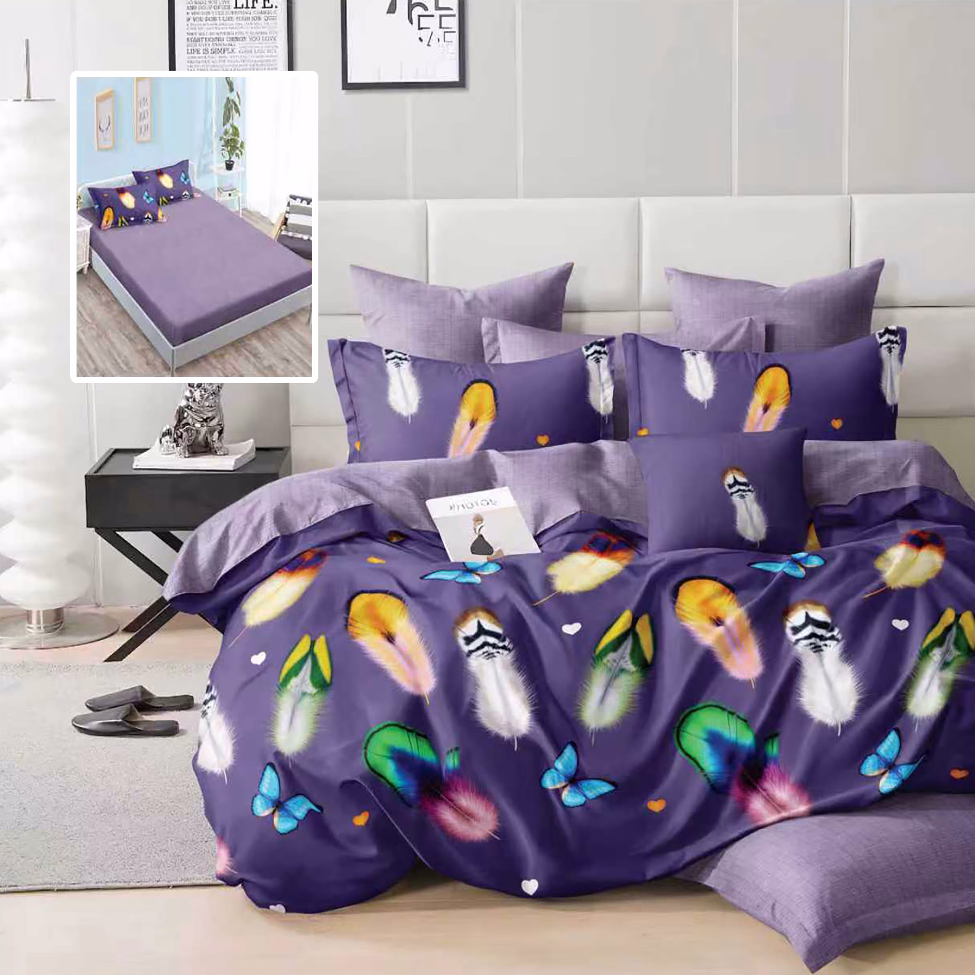 Lenjerie Finet 6 piese cu husă de pat pentru saltea de 160×200 și 180×200