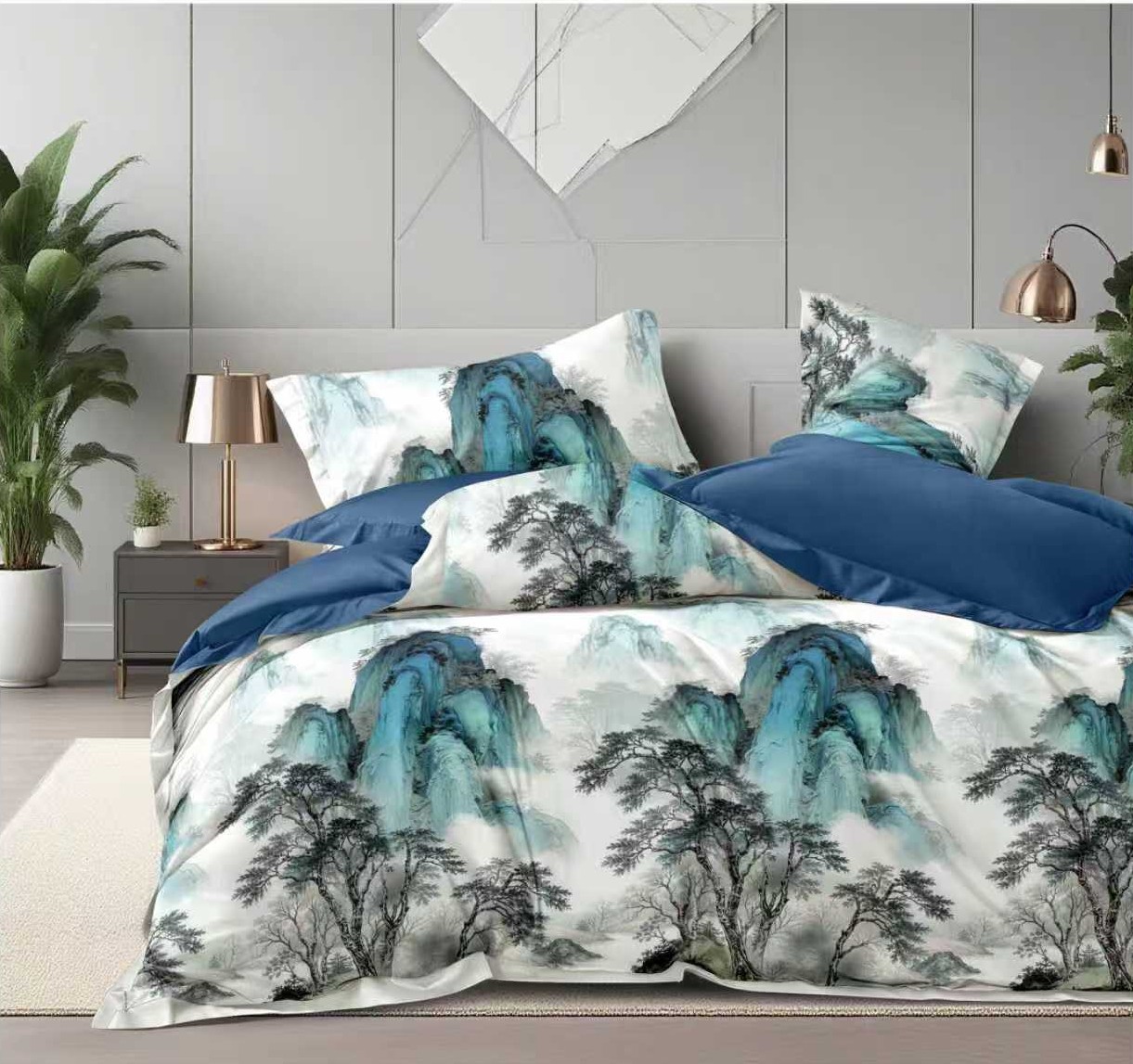 Lenjerie Finet 6 piese cu husă de pat pentru saltea de 160×200 și 180×200