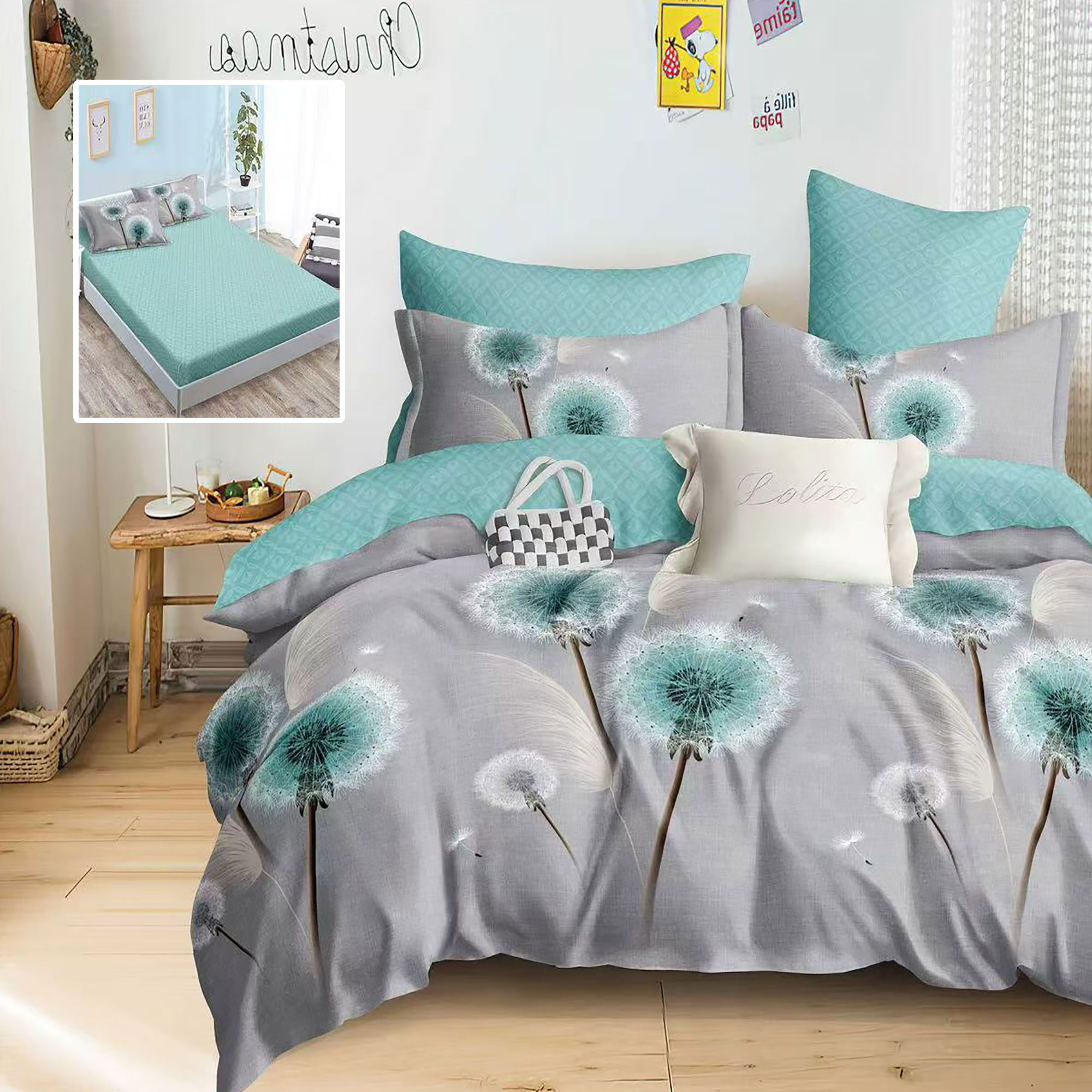 LENJERIE FINET 6 PIESE CU HUSĂ – 160×200 ȘI 180×200 (HAILEY-H)