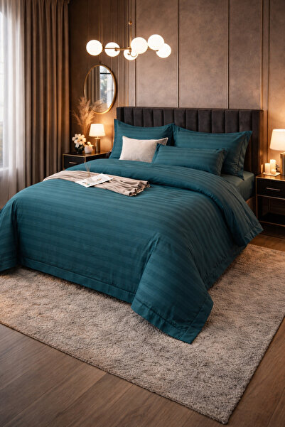 Damask Bed Linen 4-Piece Set 180x200 with Elastic +25cm Extra, Hotel Cotton, Pillowcases 55x80