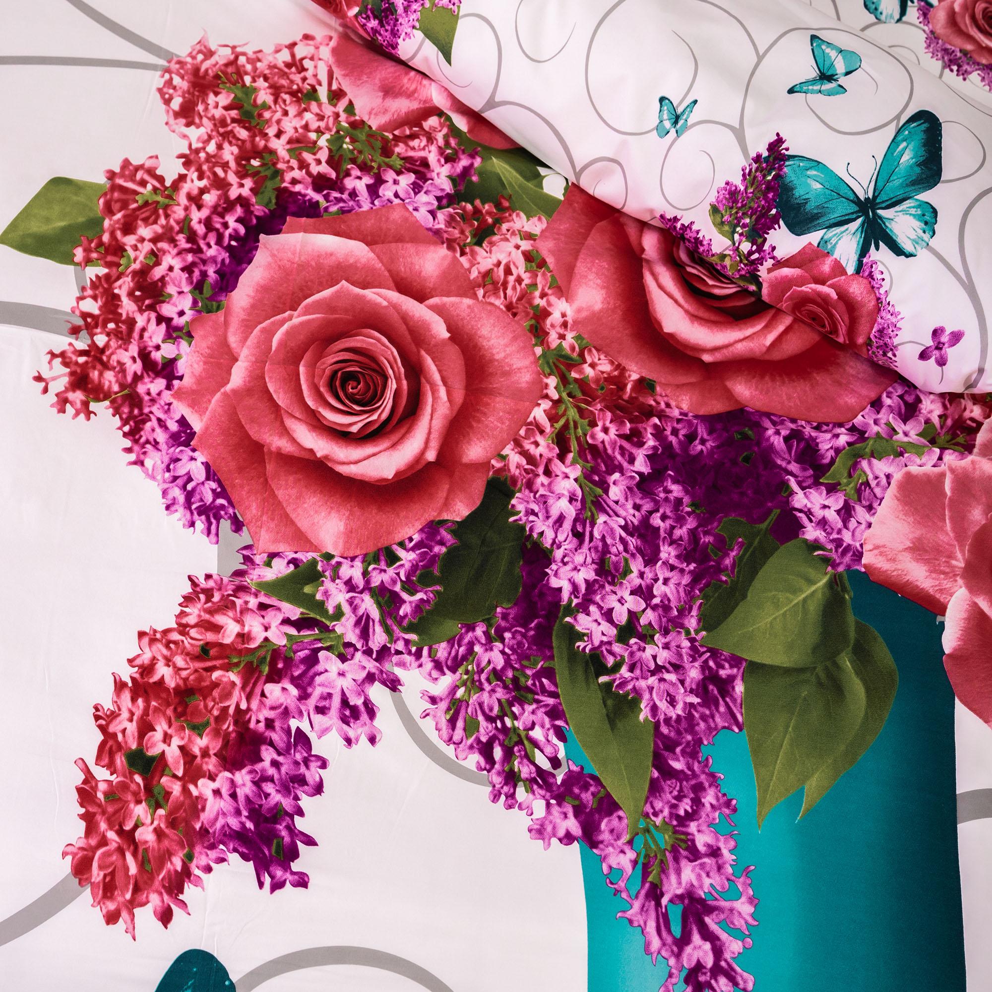 Lenjerie de pat digital print 3D (LILIAC FLOWERS) miniatura 2