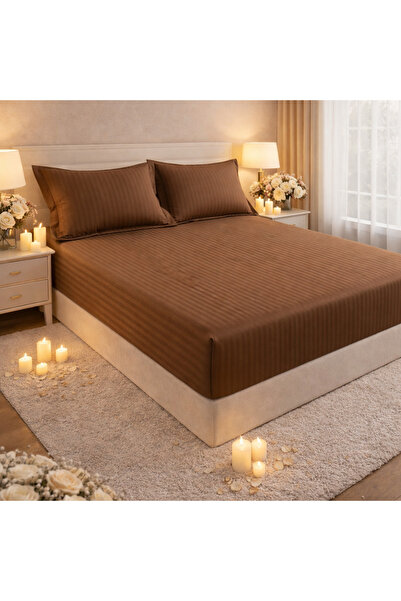 Cearșaf cu elastic 180x200 +25 cm pentru saltea înaltă, set cu 2 fețe de pernă 55x80 cm