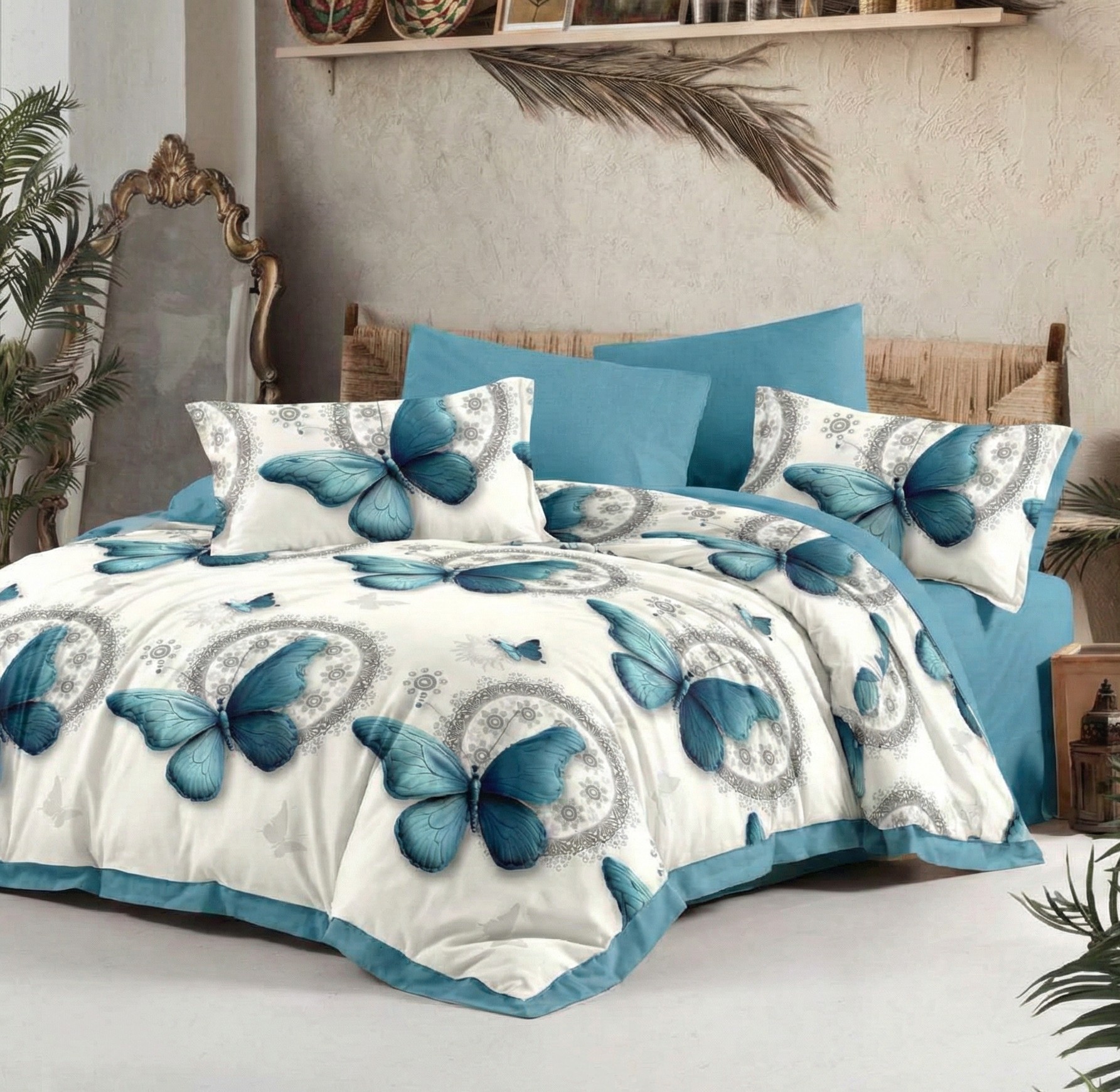 Lenjerie Finet 6 piese cu husă de pat pentru saltea de 160×200 și 180×200