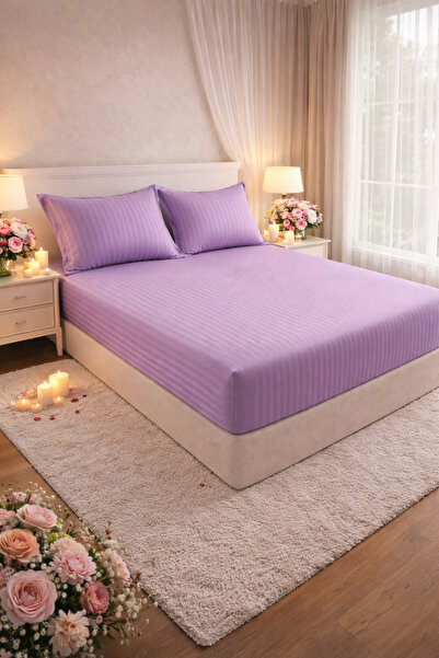 Elastic Bed Sheet 180x200 +25 cm for High Mattress, Set with 2 Pillowcases 55x80 cm