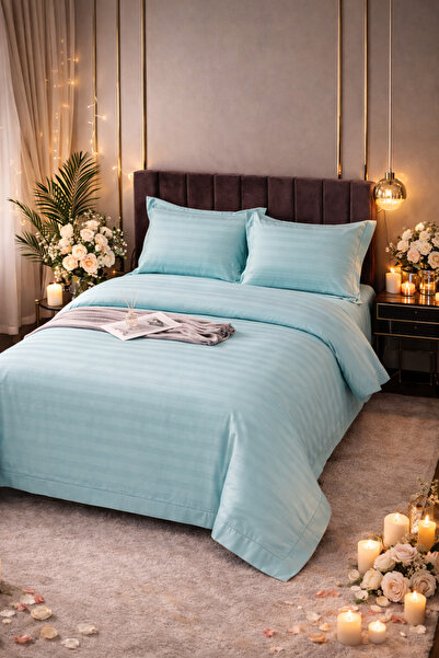 Damask Bed Linen 4-Piece Set 180x200 with Elastic +25cm Extra, Hotel Cotton, Pillowcases 55x80