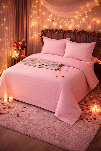 Damask Bed Linen 4-Piece Set 180x200 with Elastic +25cm Extra, Hotel Cotton, Pillowcases 55x80