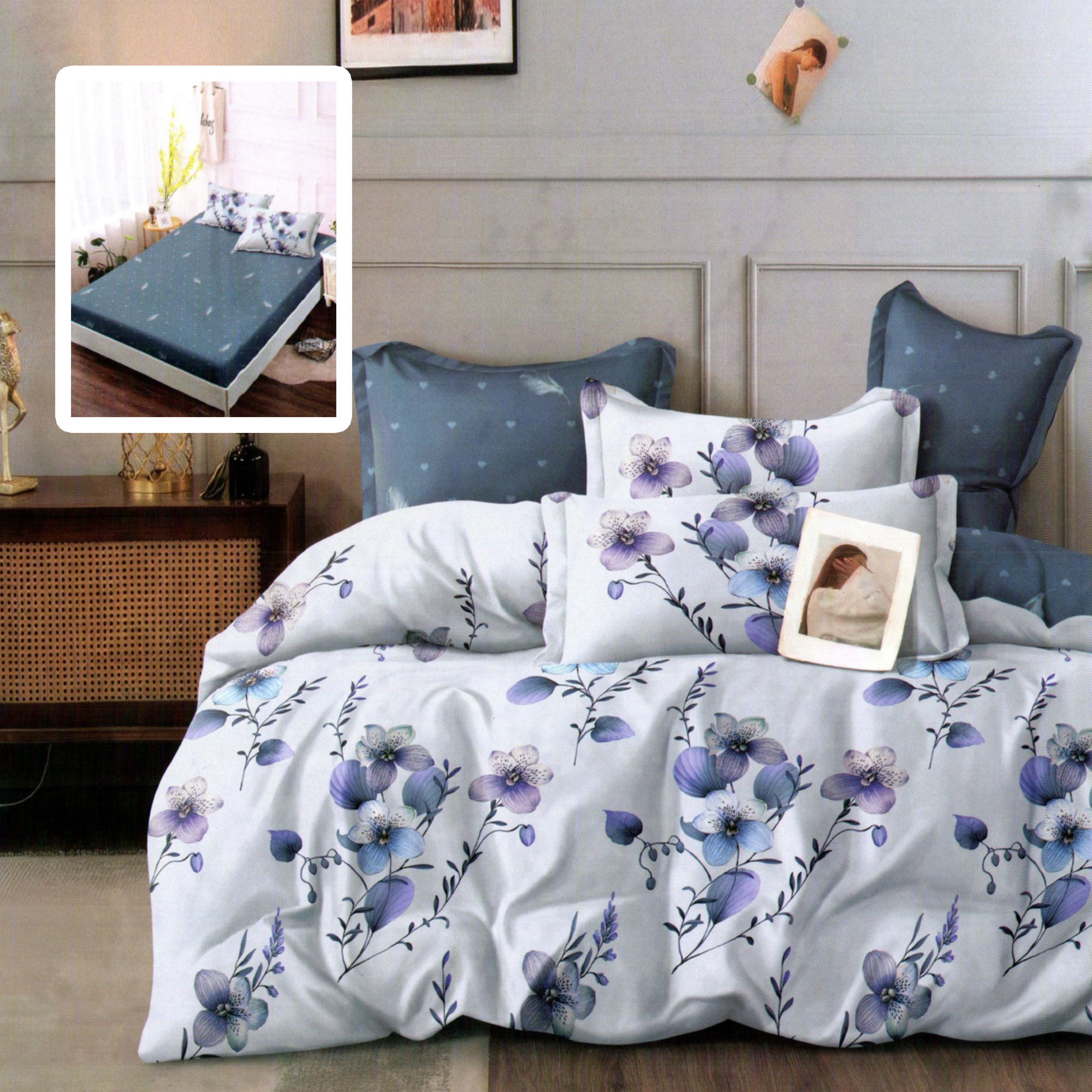 LENJERIE FINET 6 PIESE CU HUSĂ – 160×200 ȘI 180×200 (VICTORIA-VH)