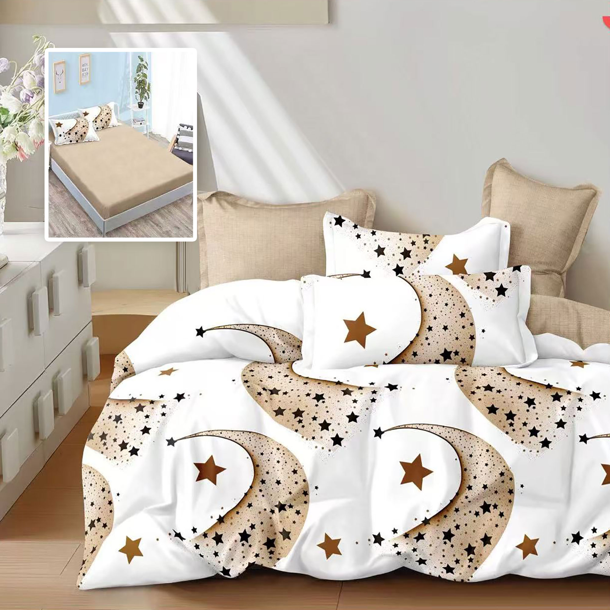 LENJERIE FINET 6 PIESE CU HUSĂ – 160×200 ȘI 180×200 (PEYTON-H)